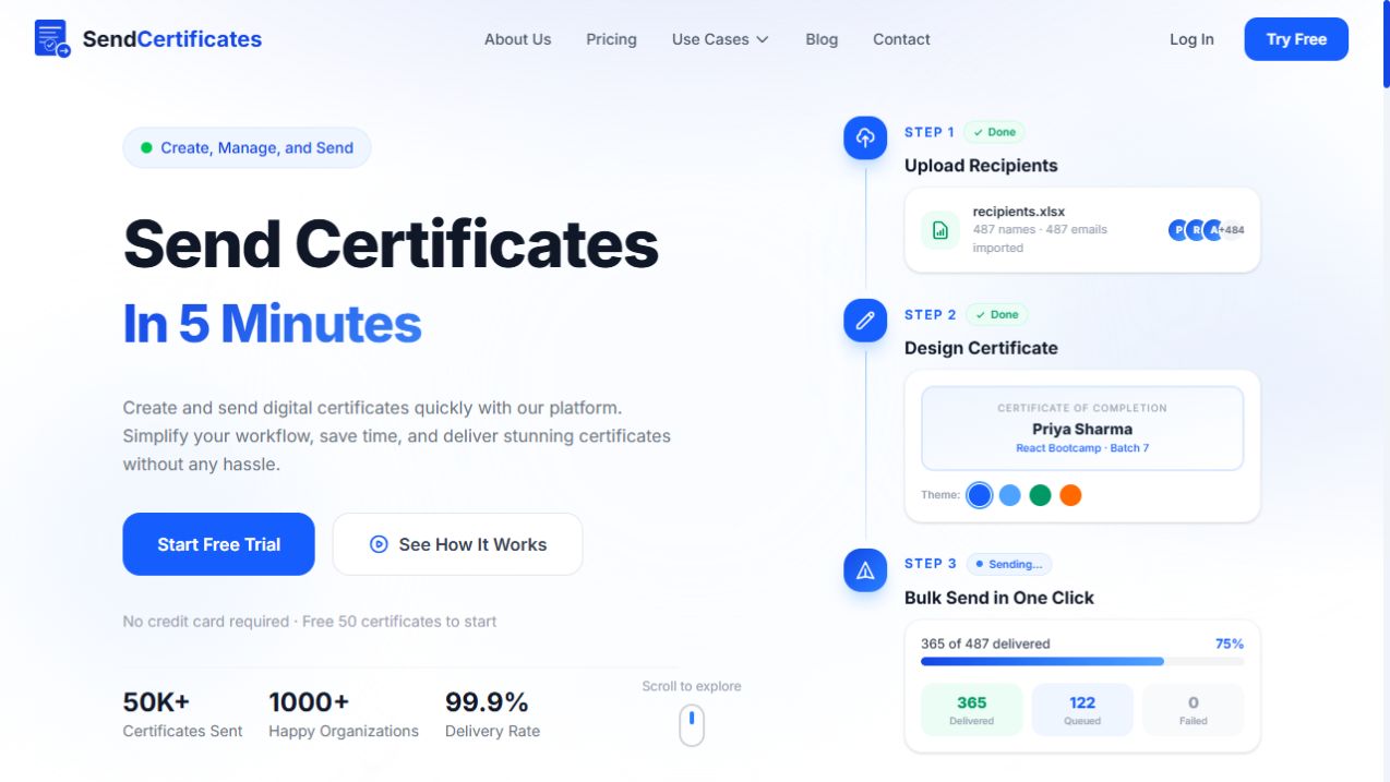 Send Certificates